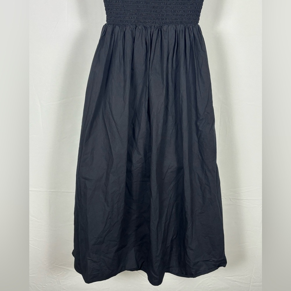French Connection Midi Dress Smocked Black Size 2 - Picture 8 of 10